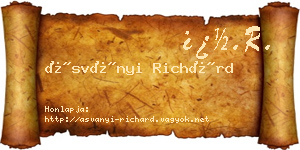 Ásványi Richárd névjegykártya